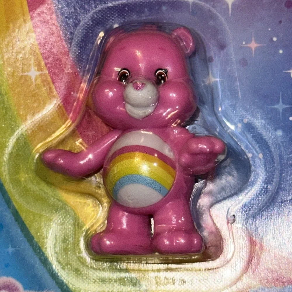 Set‎ of 2 Mini Care Bear Figurines. NWT Share Bear and Cheer